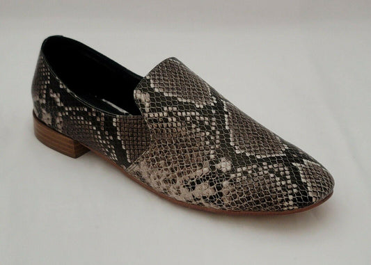 Jeffrey Campbell Priestly Cap Toe Loafers Python Print Leather Slip On Size 8 - SVNYFancy