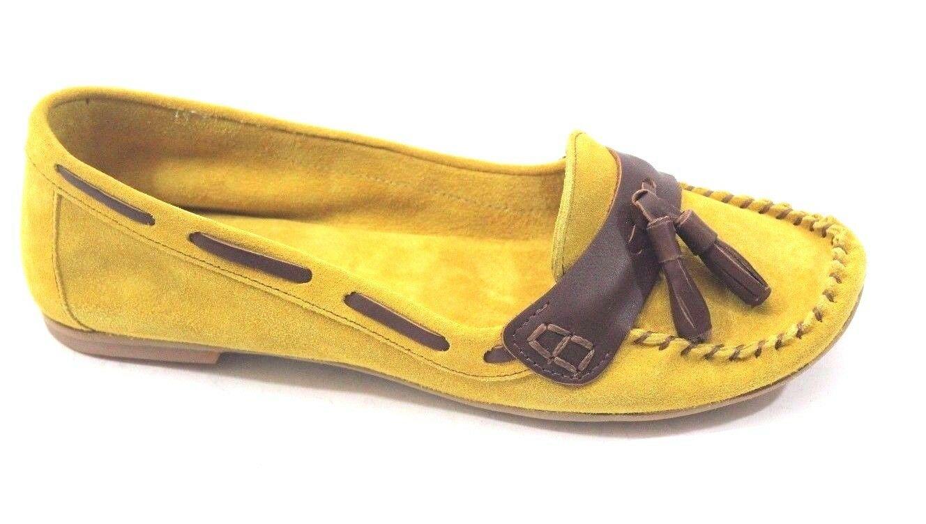 Ethem Renk Women Yellow Flats Shoes SUEDE AND LEATHER UPPER  Size  EU 39 - SVNYFancy