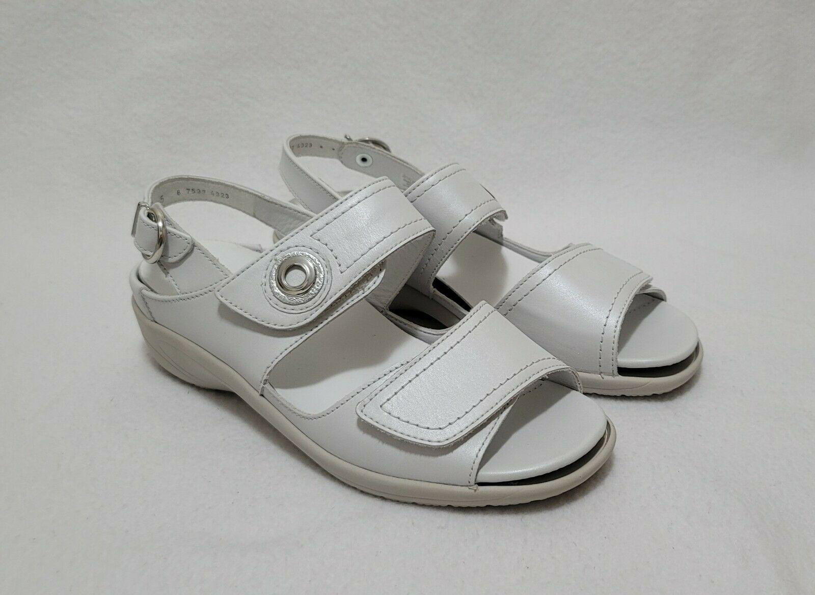 ara Womens Comfort Leather Slingback Sandals, White, Size US 7.5 - SVNYFancy