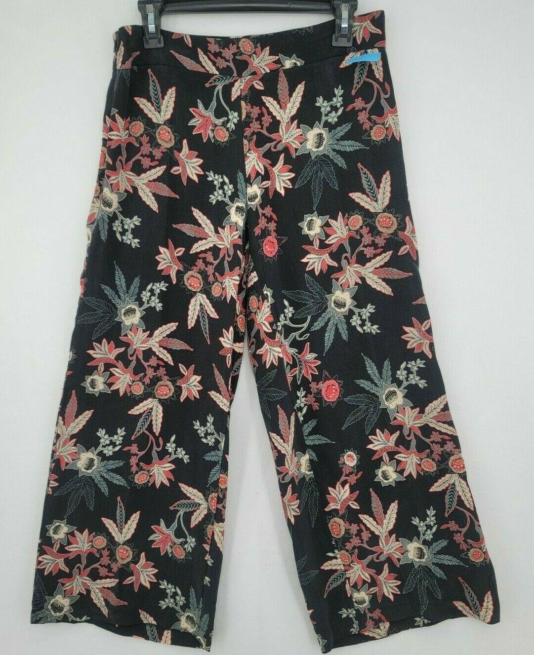 Elias Rumelis Black Floral Culotte Pant Size S - SVNYFancy