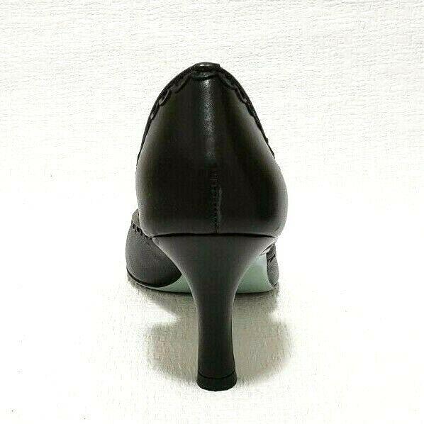 CYNTHIA ROWLEY Black Leather Pumps Heels Shoes Womens Size US 9 Made in Italy - SVNYFancy