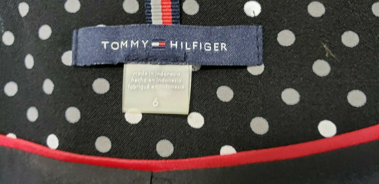 Tommy Hilfiger Polka Dot One-Button Jacket Black Ivory Jacket Blazer 6 - SVNYFancy