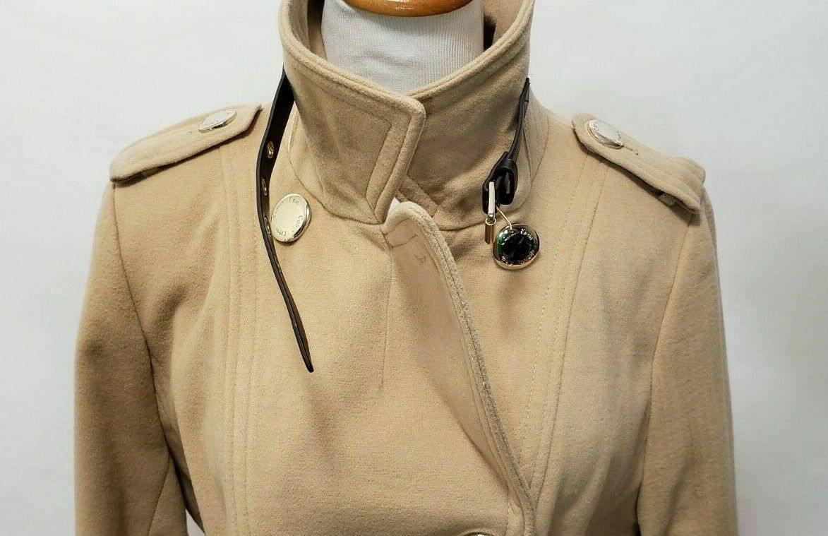 Calvin Klein Double Breasted Camel Color Peacoat Trench Coat Size 16 - SVNYFancy