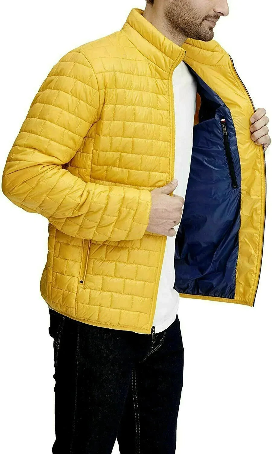 Tommy Hilfiger Box Quilted Packable Puffer Jacket Yellow Size XL - SVNYFancy