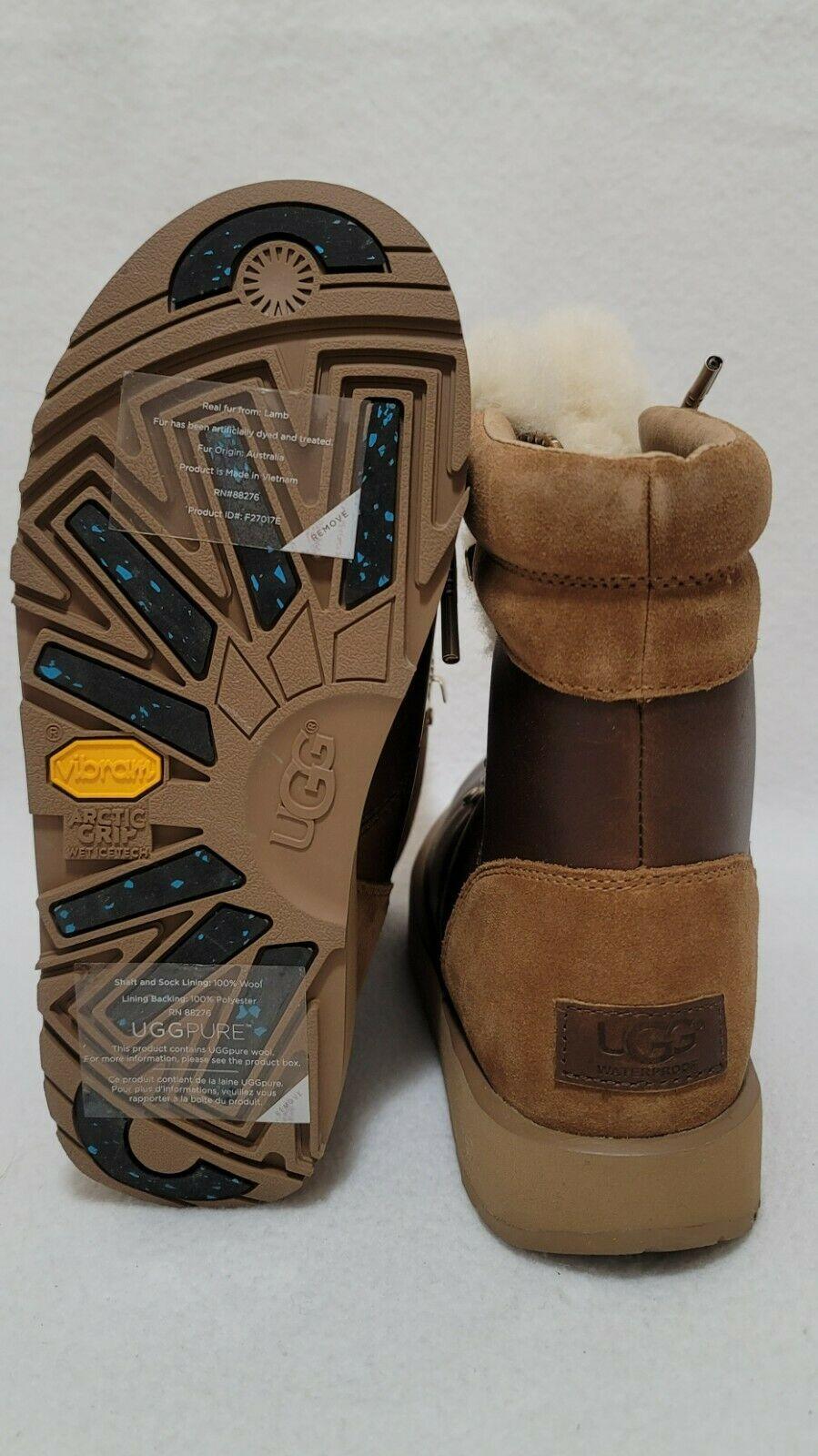 Ugg Viki Chestnut Waterproof Leather Sheepskin Short Boots Shoes  US 5 EUR  36 - SVNYFancy