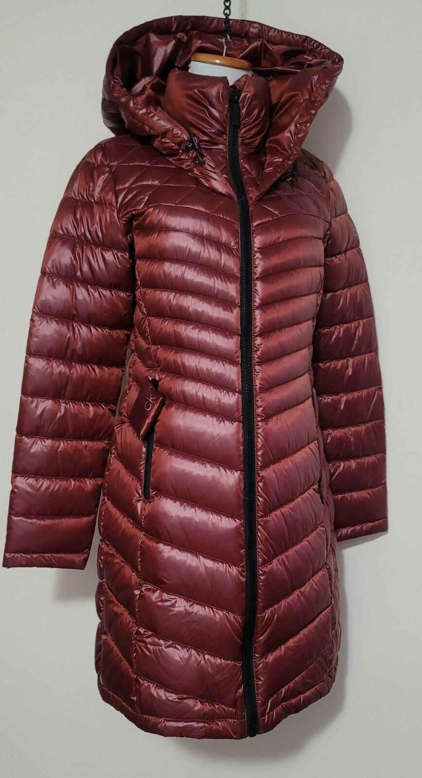 Calvin Klein Women's Hooded Packable Premium Down Puffer Coat Dark Copper  S - SVNYFancy