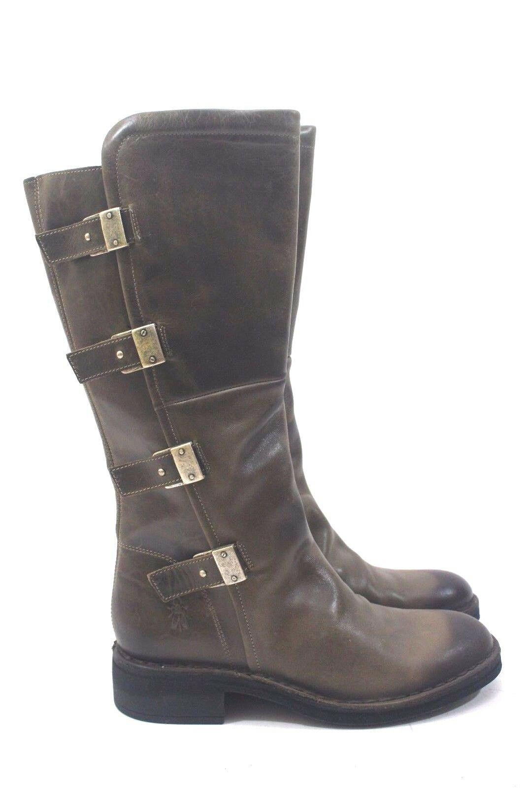Fly London Felk Women Leather Rug Olive Boot Size EU 38 - SVNYFancy