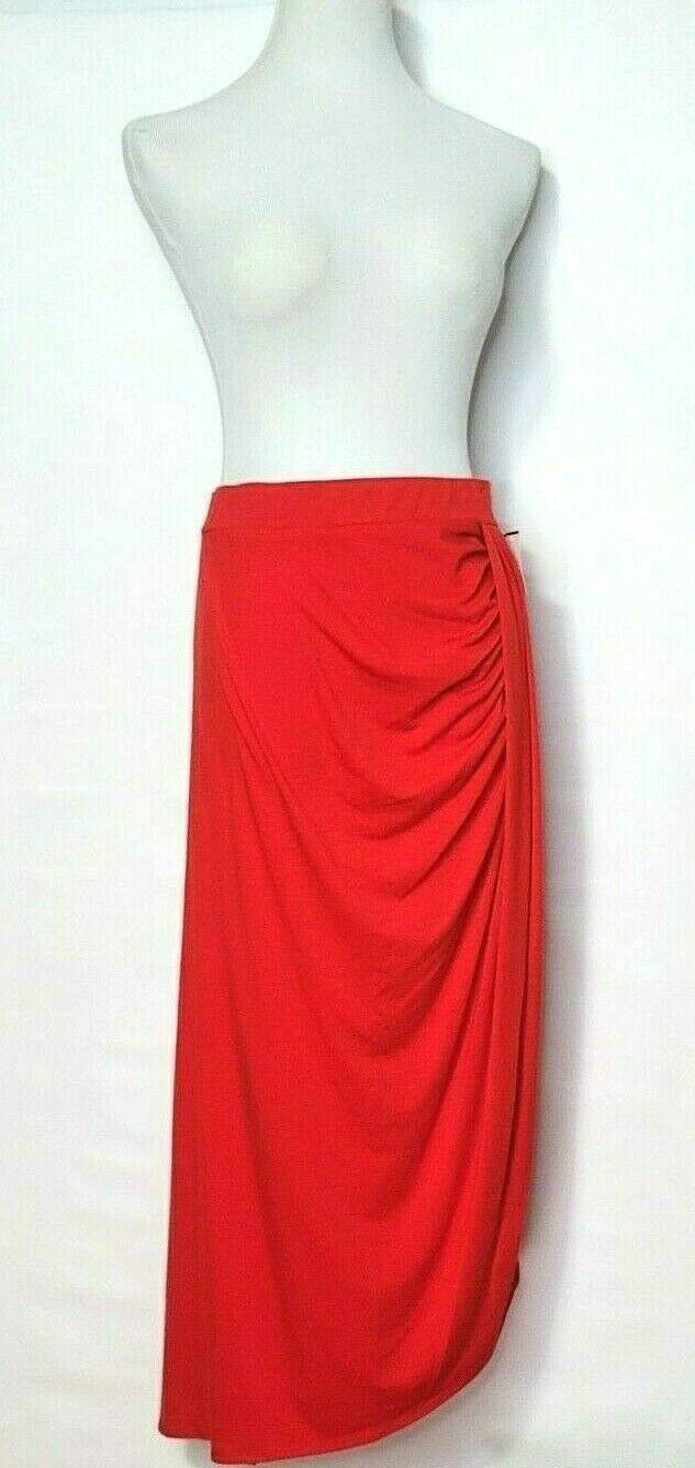 209 Women Red Asymmetrical Casual Skirt Size L - SVNYFancy