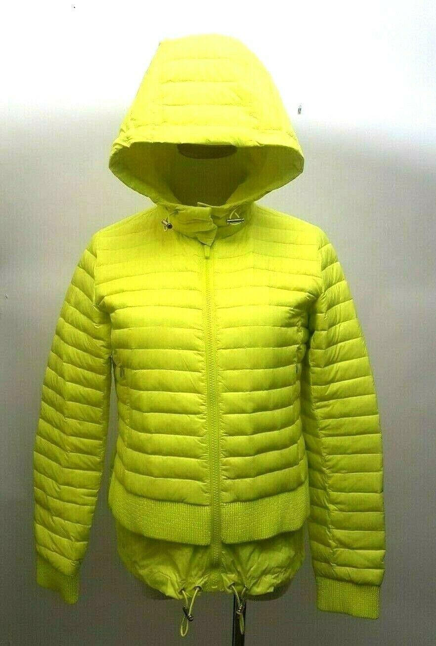 DONNA KARAN  Active Hooded Crop Jacket Neon Yellow Size S - SVNYFancy