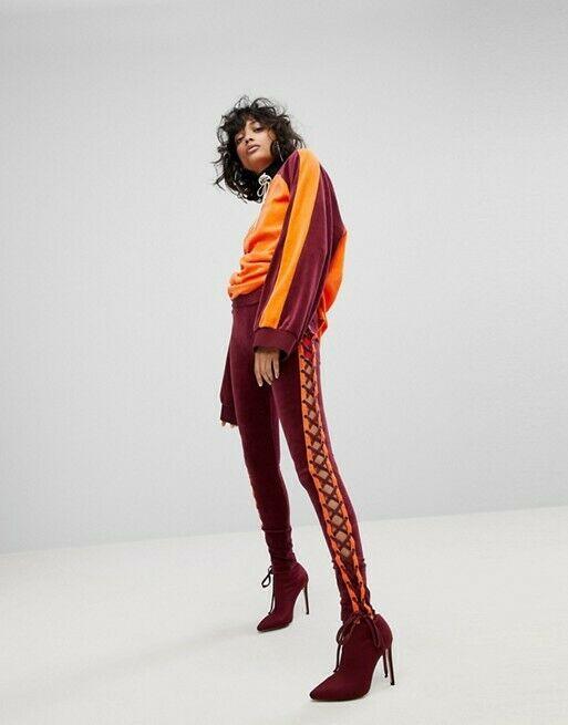 Puma Fenty Rihanna Women's Velour Oversized V-Neck Pullover Flame Orange L - SVNYFancy