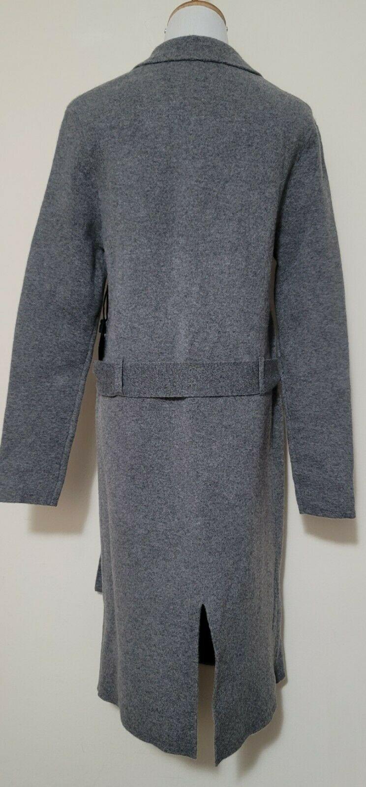 SWTR Touch of Cashmere Women's Merino Wool Gray Open Front Belted Coat Size S-M - SVNYFancy