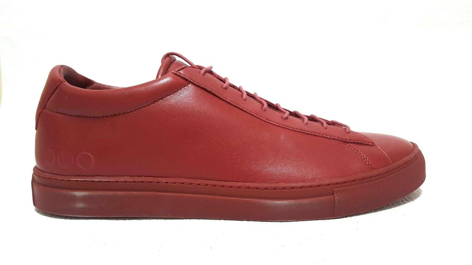 PRIMA FORMA Drew Mens Low-Top Leather Sneaker Shoes Red Leather EU 45 Rare - SVNYFancy
