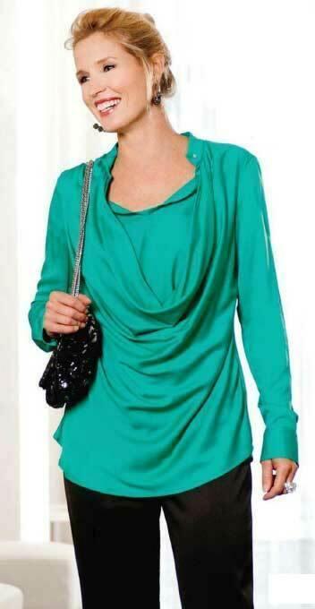 Simon Chang Womens Blouse Sea Green Size Large - SVNYFancy