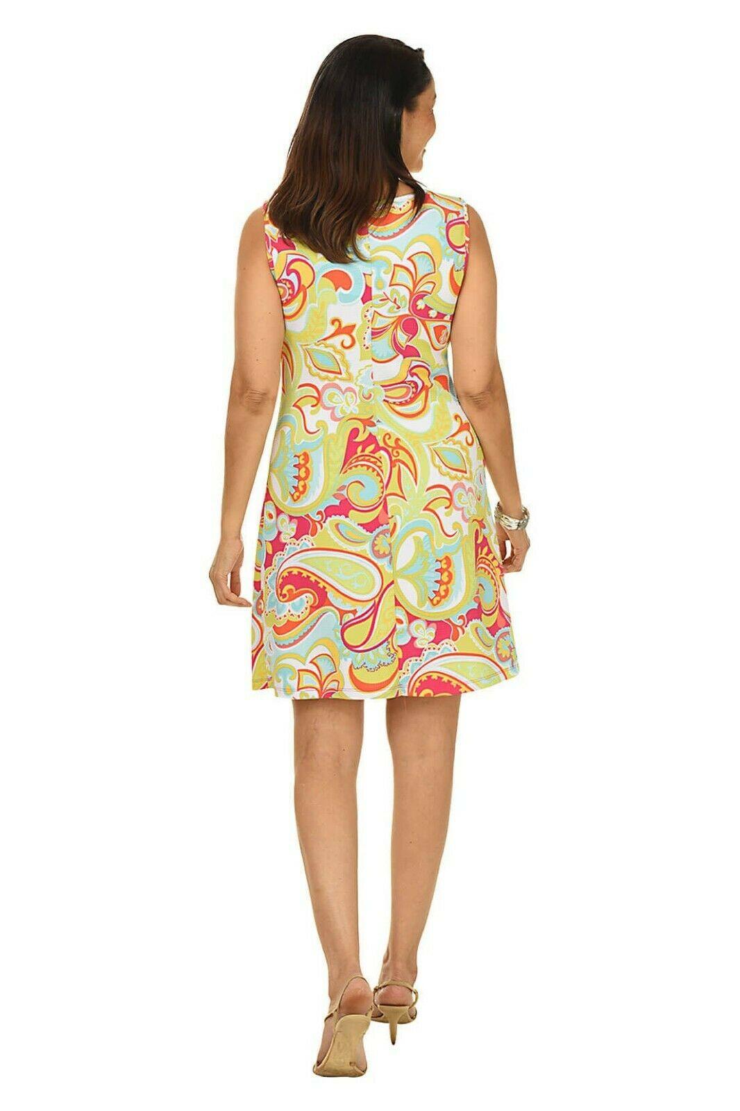 Ronni Nicole Bright Paisley Pique Sleeveless Dress Size M - SVNYFancy