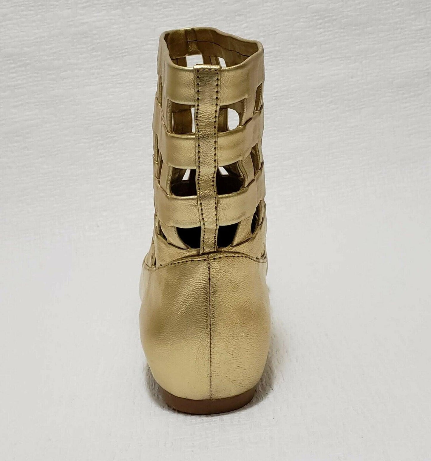 Jeffrey Campbell  Bueller Metallic Gold Womens Fashion Leather Ankle Booties US 7.5 - SVNYFancy