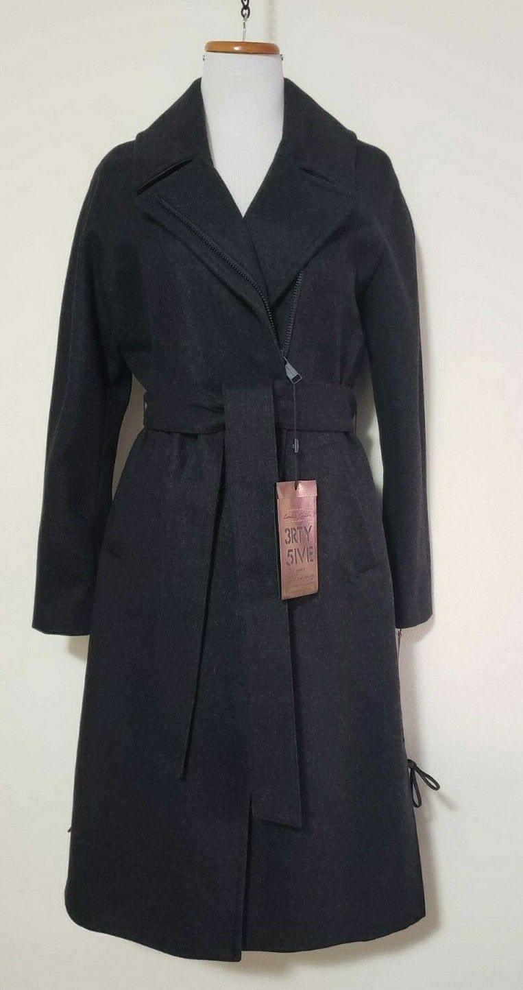 Andrew Marc Womens Baylee Wool Winter Dressy Coat Outerwear Charcol Size 6 - SVNYFancy