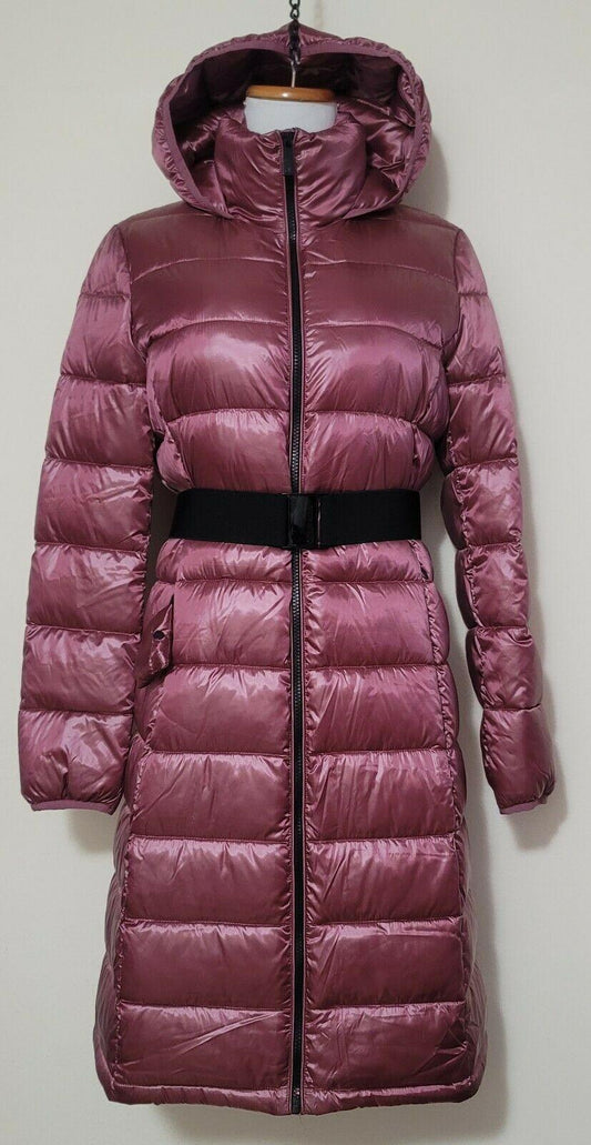 Calvin Klein Women's Hooded Packable Premium Down Puffer Coat Dusty Rose S - SVNYFancy