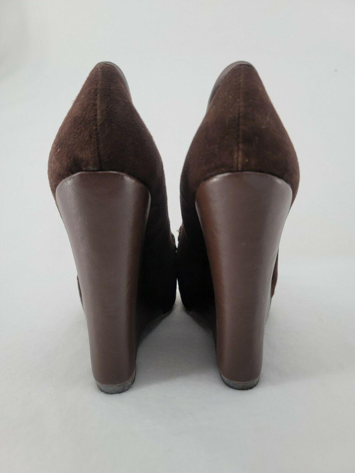 Jeffrey Campbell Lanie Women's Brown Suede High Platform Wedge Loafer Size US 9 - SVNYFancy
