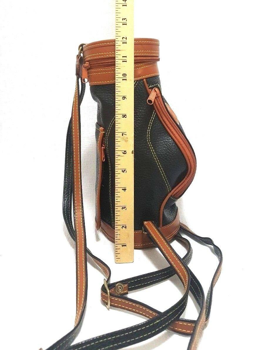 Rare Unique Carina Int'l Inc Waterproof Leather Bucket Backpack  Vintage NWOT - SVNYFancy