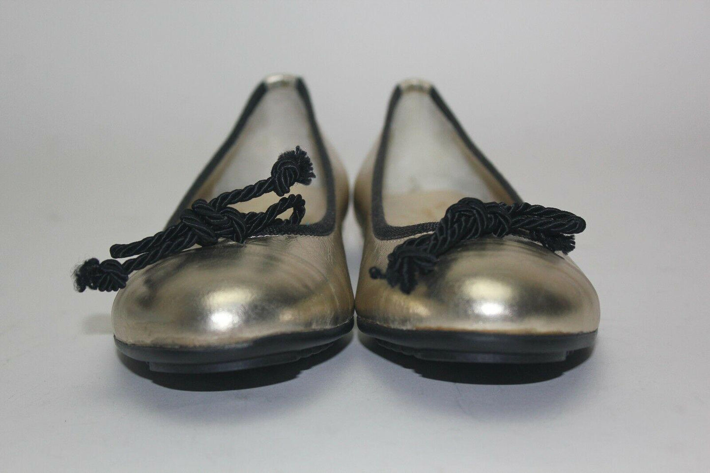 Vivi G Womens Metallic Gold Leather Ballet Flats Shoes Size 36 Made in Italy - SVNYFancy
