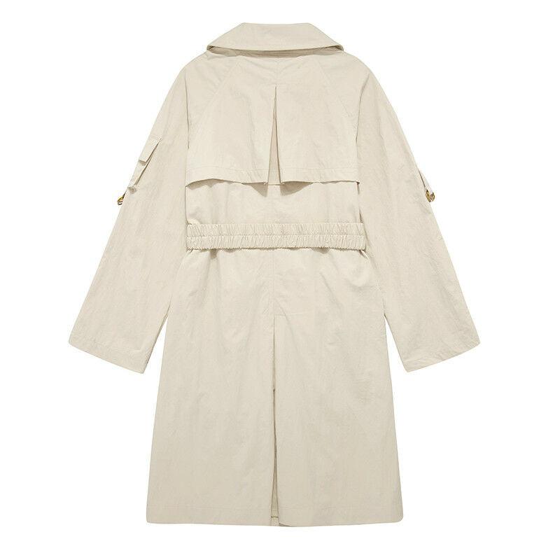 Donna Karan Women Long Trench Coat Wrap Windbreaker Casual Jacket Belted Size XS - SVNYFancy