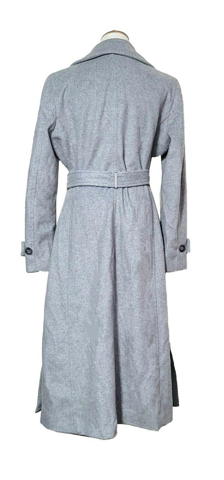 Calvin Klein Wool Blend Trench Wrap Maxi Coat with Side Splits Size 12 - SVNYFancy