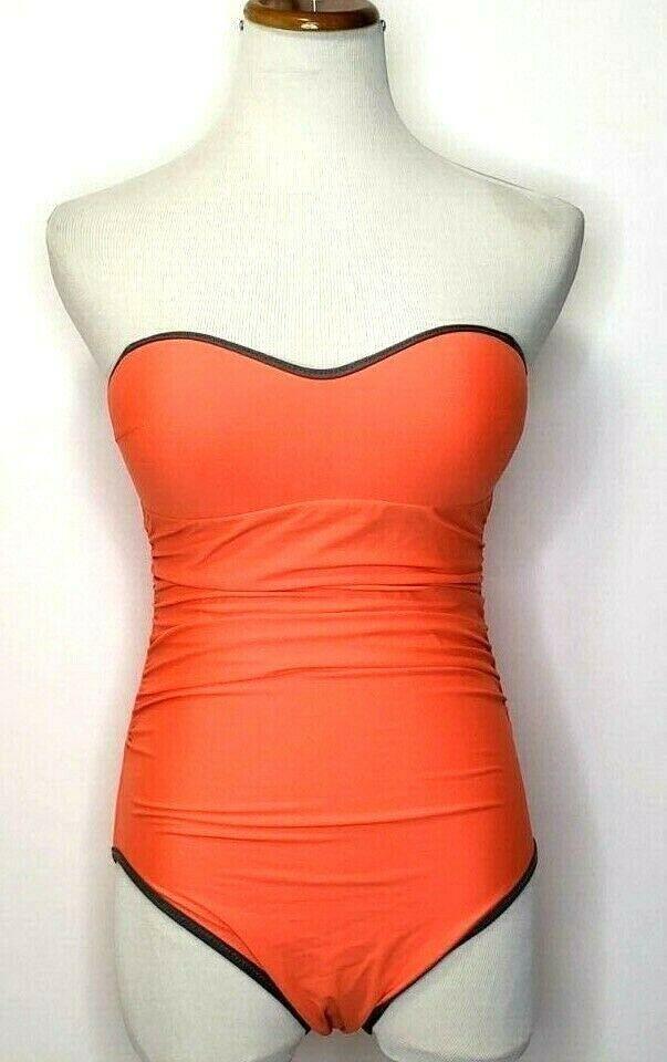 Calvin Klein Womens One Piece Orange Swimsuit  Swimwear Size 6 - SVNYFancy