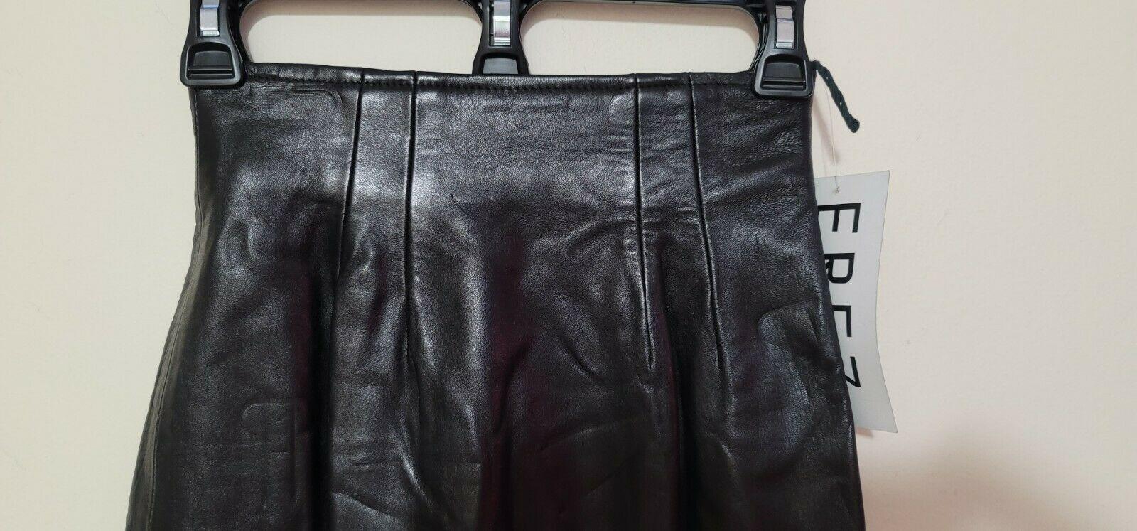 EREZ Lamb Leather High Waist Skirt Fitted Pencil Skirt Soft Leather Size 6 - SVNYFancy