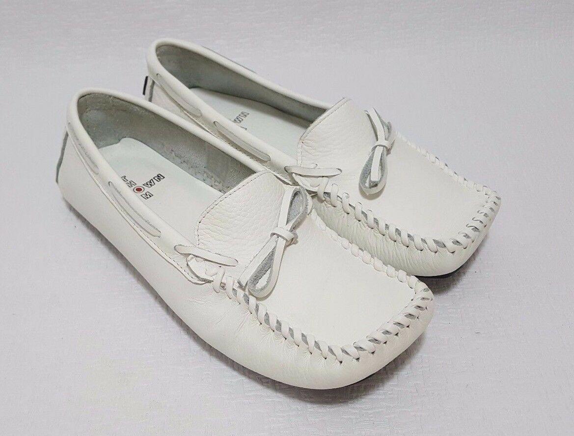 Thom Brown Moccasin Womens Shoes White Leather Moccasin Flats Size EU 38 - SVNYFancy
