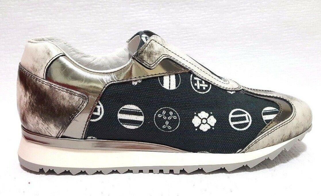 Officine Venete Womens Leather Canvas Casual Oxford Sneakers Shoes US 9.5  Italy - SVNYFancy