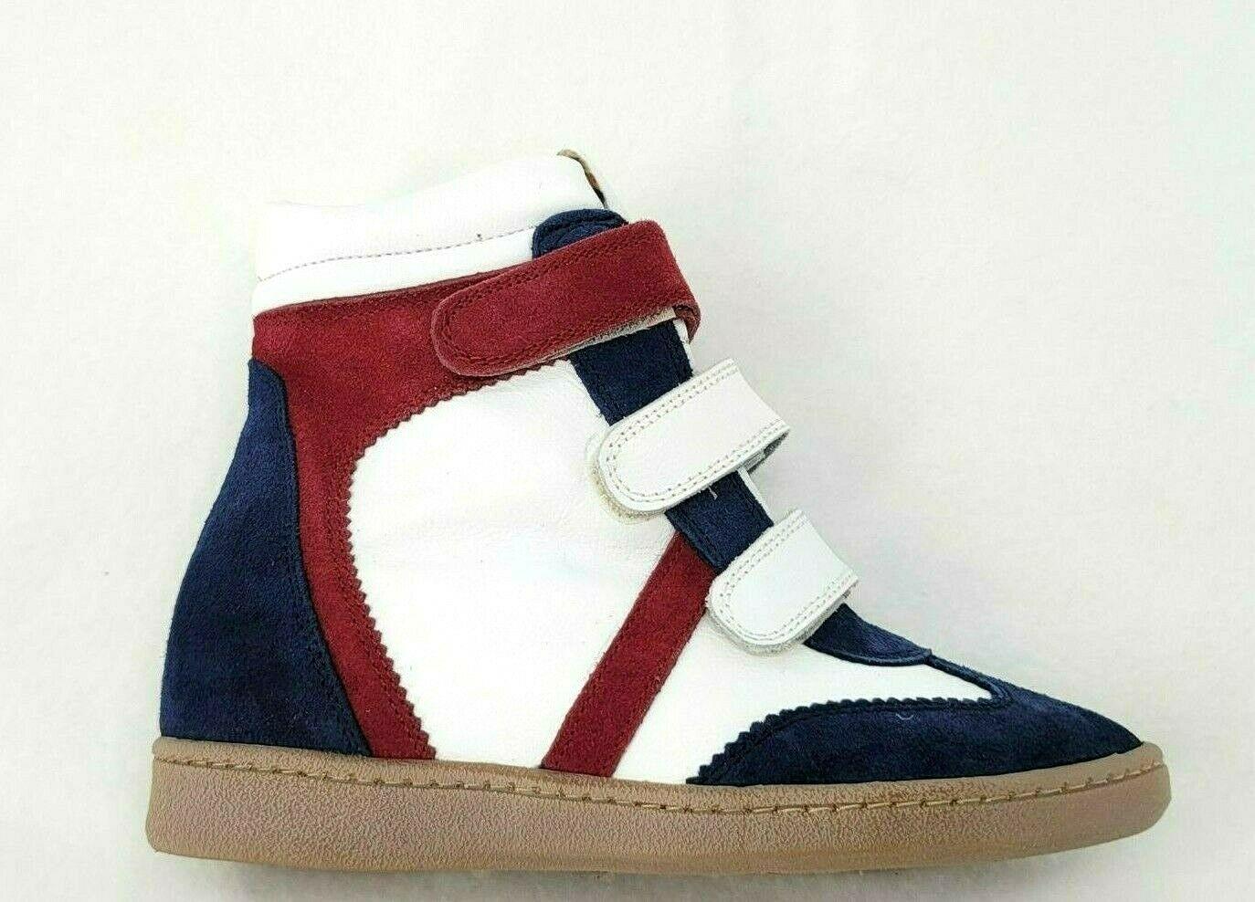 MTNG Originals Leather Red Blue White Hidden Wedge Boot Shoes Sneakers Size 39 - SVNYFancy