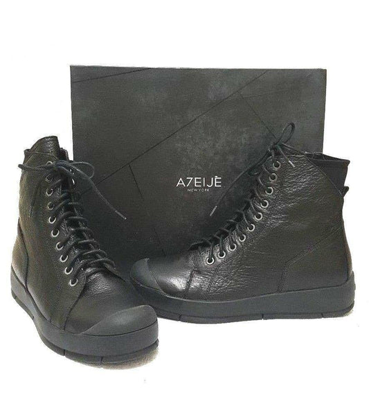 ATELJE71 MAVERICK  Platform Combat Leather Sneaker Boots Black Size US 9 M - SVNYFancy