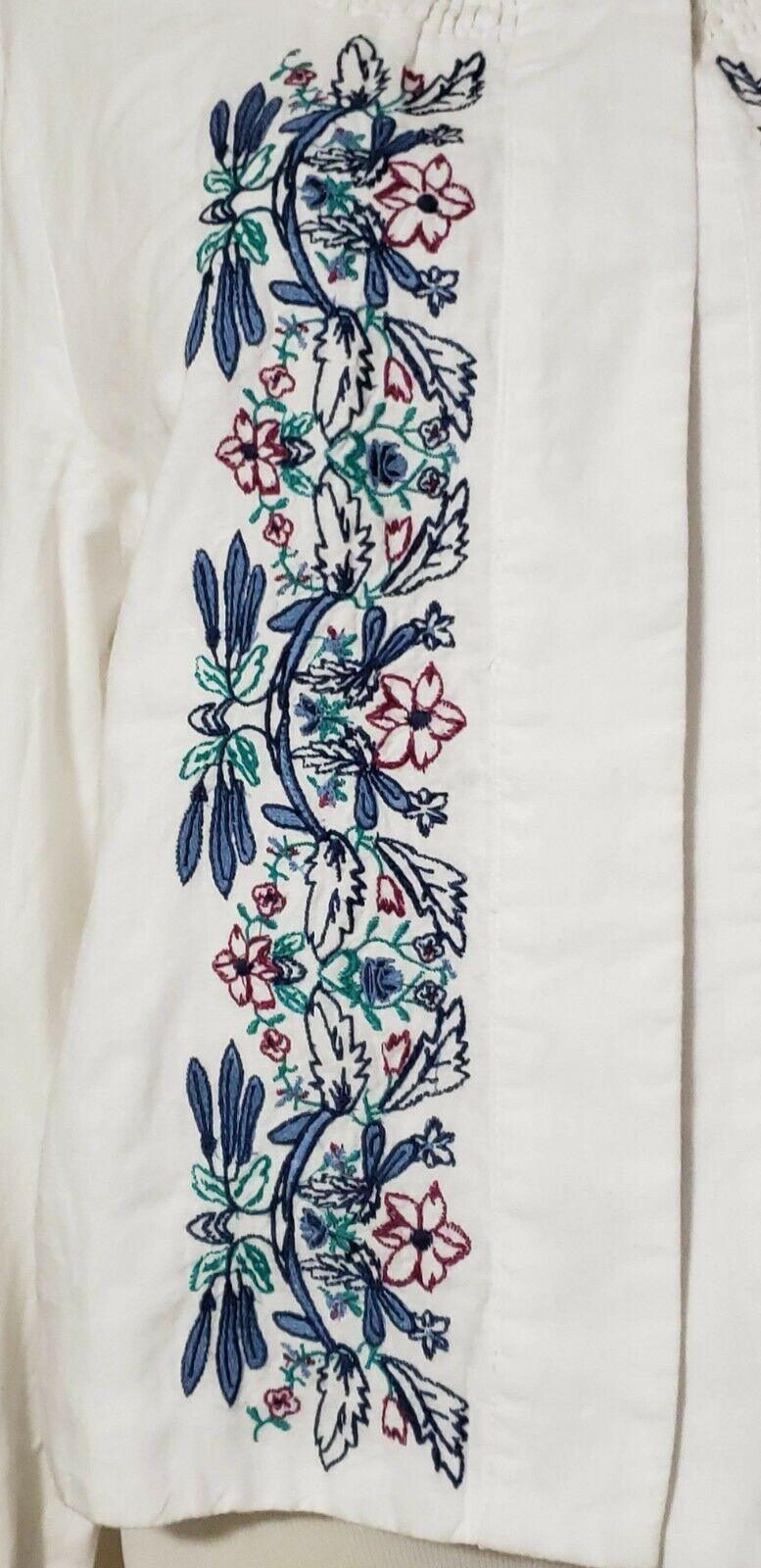Nanette Lepore Embroidered Lined Linen Cotton Jacket Size 14 - SVNYFancy