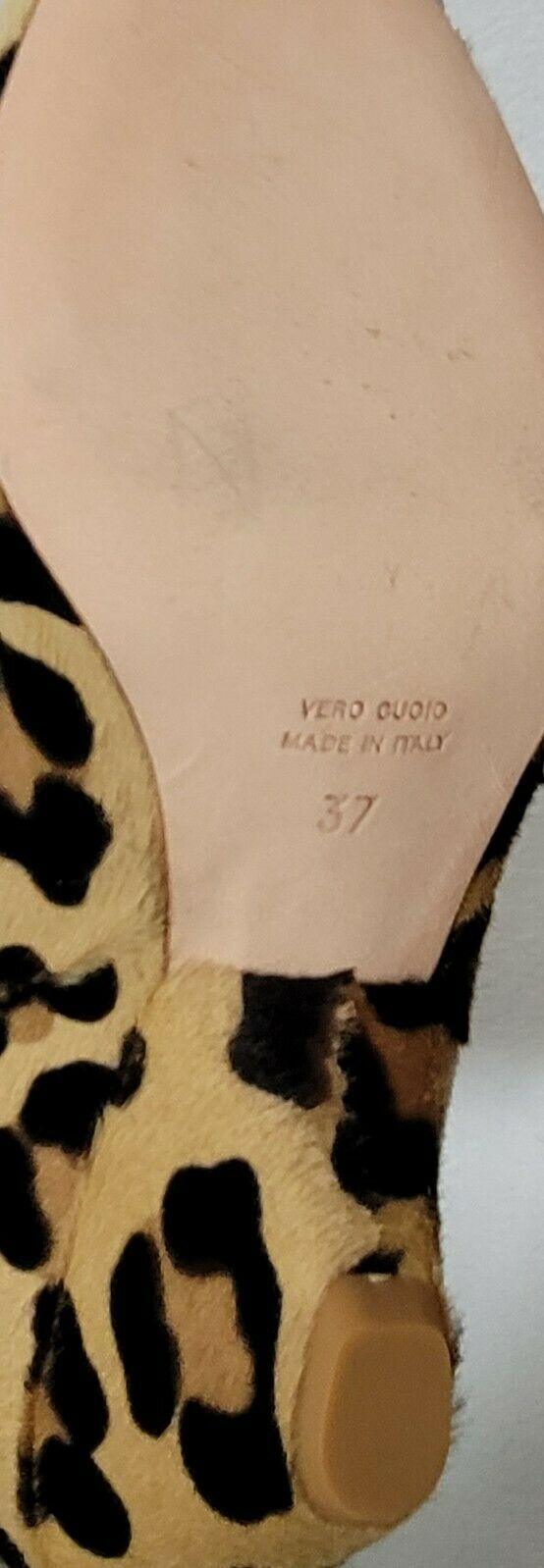Bruno Ricci Cone Heel Calf Hair Slouch Leopard Print Boots Women's Size EU 37 - SVNYFancy