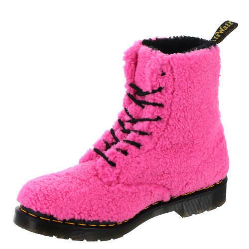 Dr. Martens Faux Fur Boots 1460 Lux Borg Combat Boots Clash Pink Size US 8 - SVNYFancy