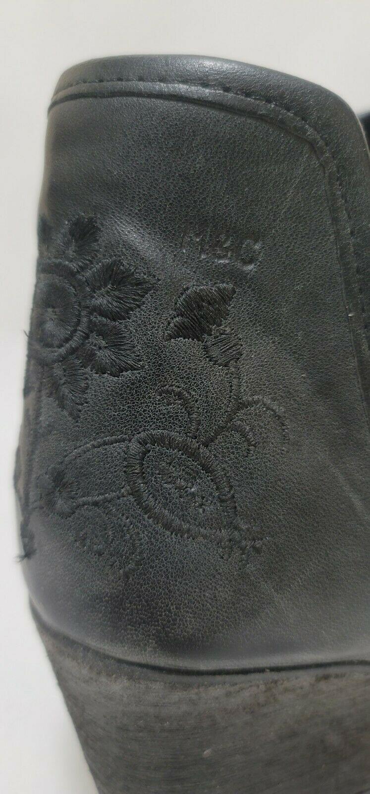 Musse & Cloud Ashlia Leather Embroidered Black Ankle Booties Size US 8 - SVNYFancy