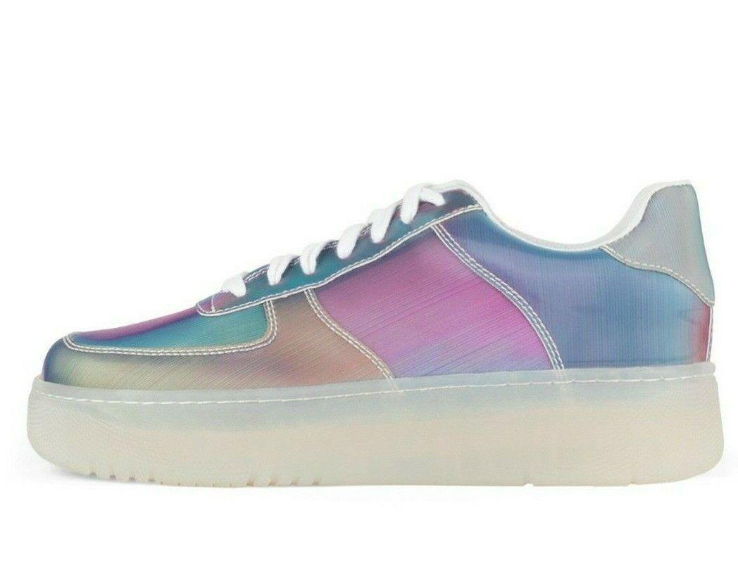 JEFFREY CAMPBELL Court Sneaker Holographic Platforms Sneakers Vegan Collection Size US 7 - SVNYFancy