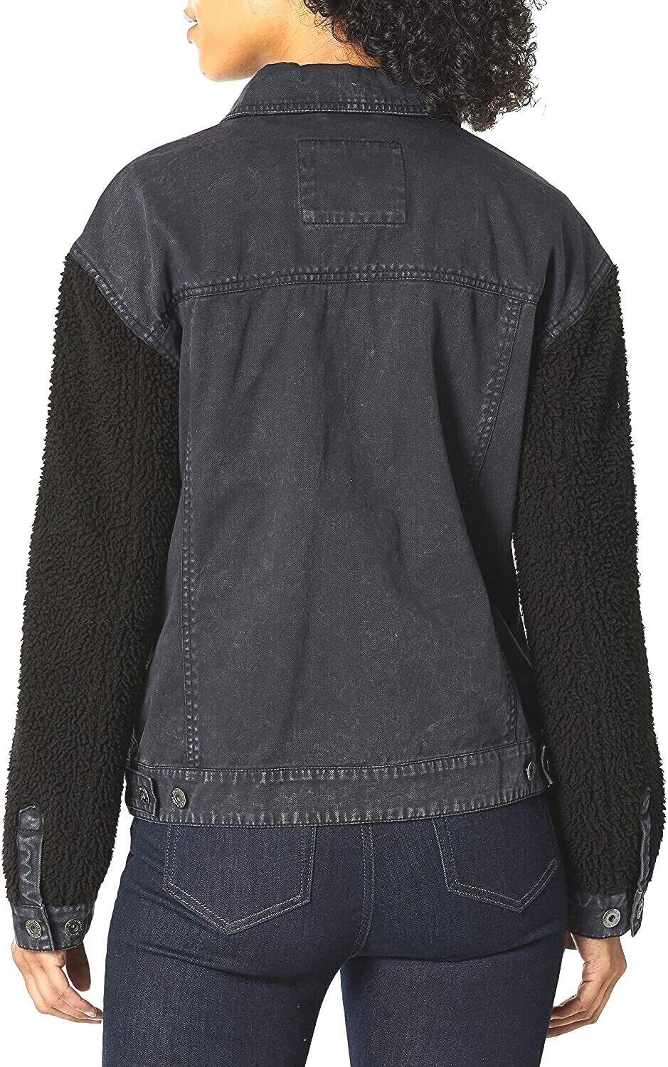Levi's Women's Acid Washed Sherpa Sleeve Trucker Jacket Plus Size 3X - SVNYFancy