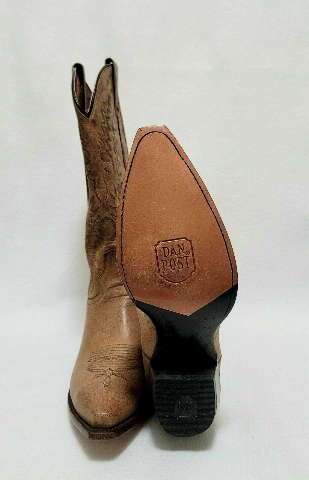 Dan Post Santa Rosa Snip Toe Tan Western Cowboy Boots DP3463 Womens Size 9.5 M - SVNYFancy