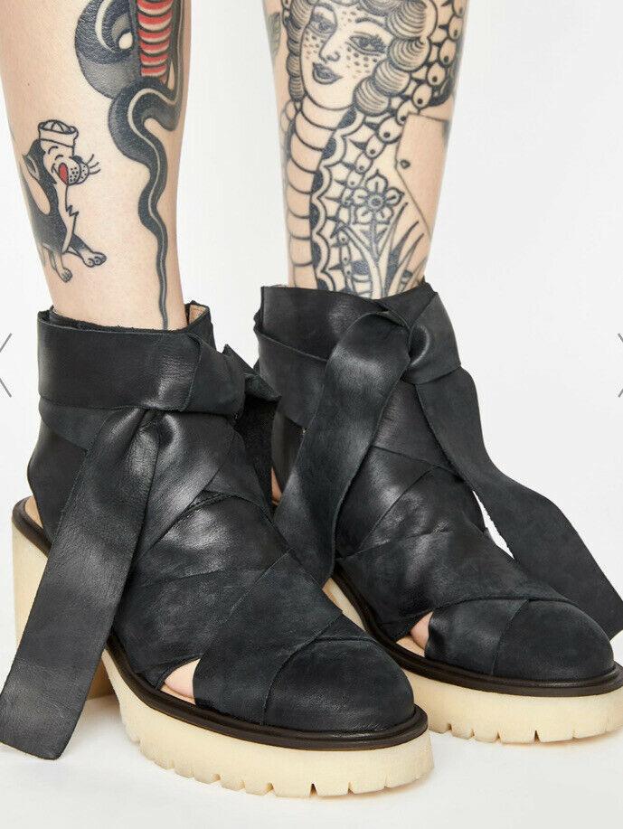 Free People Womens Blake Sandal Platform Heels Shoes Black Size US 9 EU 39 - SVNYFancy