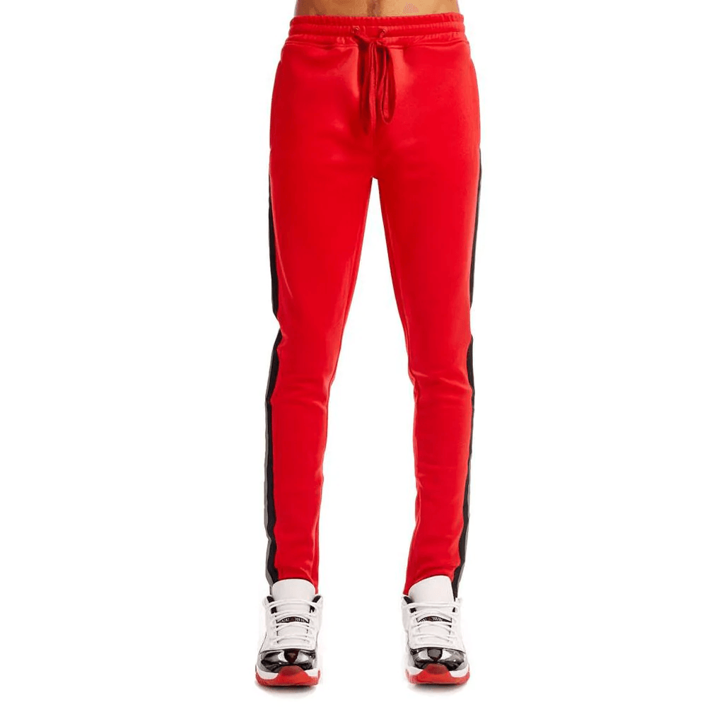 Rebel Minds Red/Black Stripe Mens Track Pants Size S - SVNYFancy