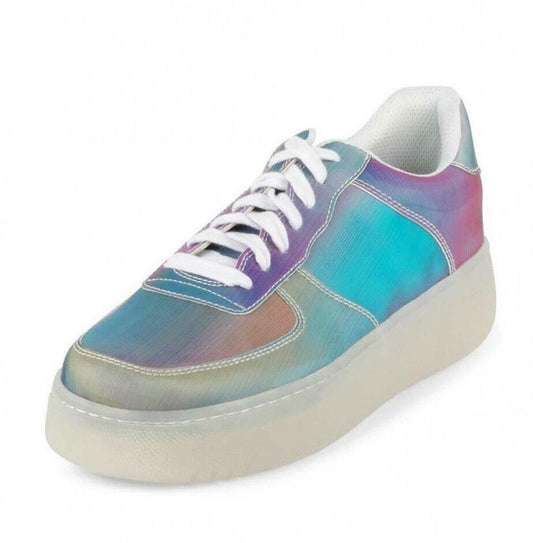 JEFFREY CAMPBELL Court Sneaker Holographic Platforms Sneakers Vegan Collection Size US 7 - SVNYFancy