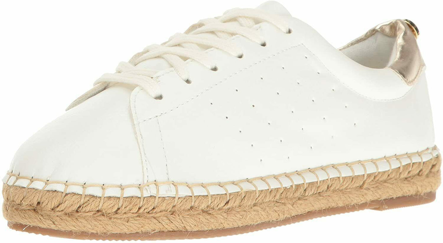 Steve Madden Girls Shoes JPACE White Faux Leather Lace-Up Espadrille Sneakers 2 - SVNYFancy