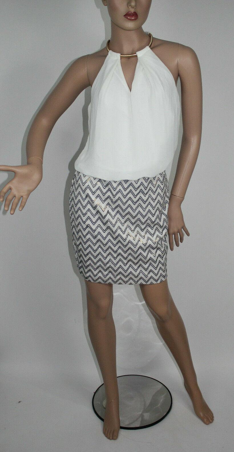 Guess Women's Sequins Chevron Pattern Keyhole Blouson Dress Size 2 - SVNYFancy