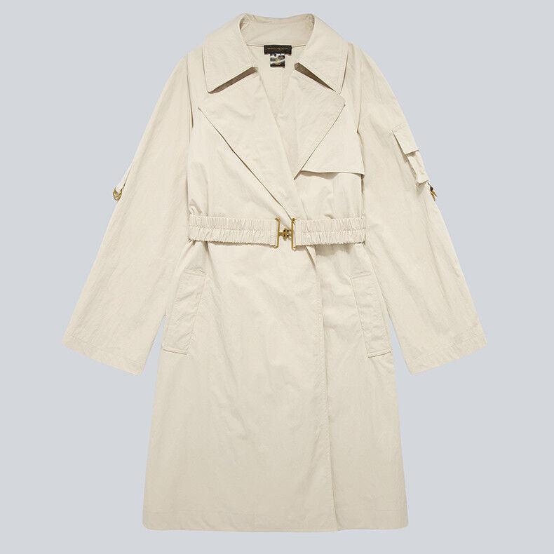 Donna Karan Women Oversize Long Belted Wrap Unlined Trench Coat Size  XS - SVNYFancy