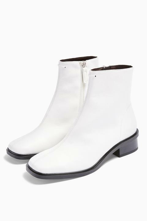 TopShop Womens Considered Valley Vegan Elegant White Ankle Boots EU 37 US 6.5 - SVNYFancy