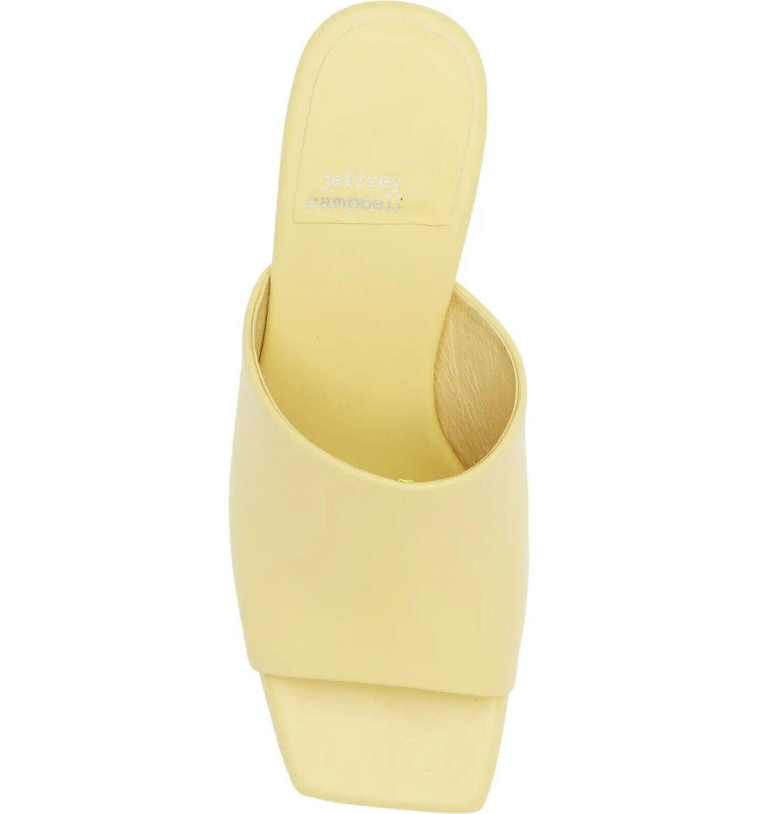 Jeffrey Campbell Womens Caviar Yellow Leather Stacked Heel Platform  Sandals - SVNYFancy