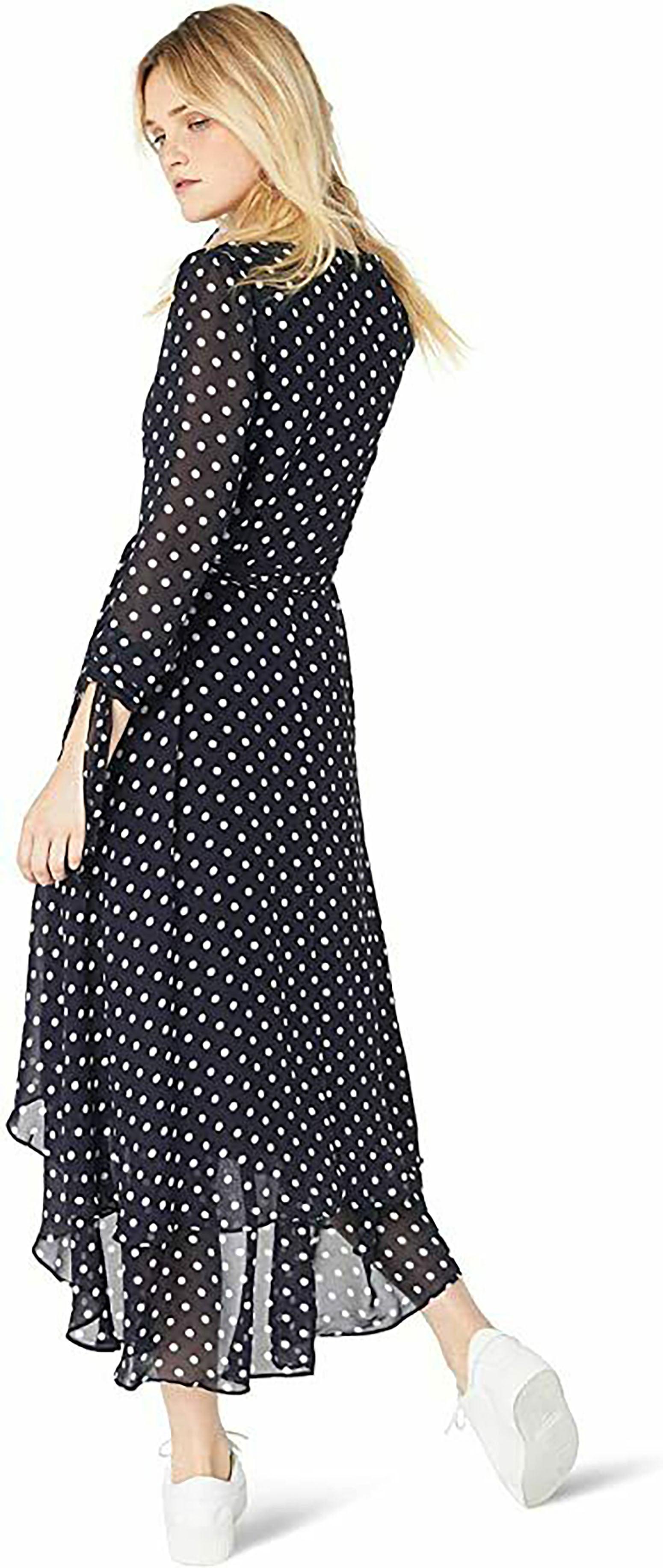 Betsey Johnson Women's Long Sleeve Polka Dot CRAZY FOR DOTS WRAP DRESS Navy 8 - SVNYFancy